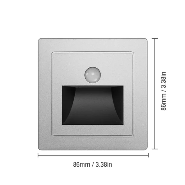 Recessed Led Wall Lamp PIR Motion Sensor Stair Case Light AC110V-240V Step Lamp Corridor Lighting Indoor Wall Lightin 2W - Image 2