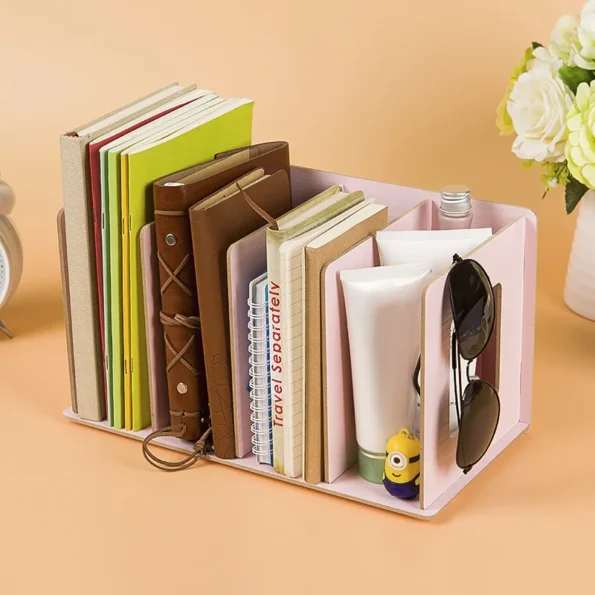 1pc Home Multifunctional Storage Cd Rack Wooden Dvd Rack Student Bookshelf Wooden Simplicity Storage Shelves - Image 6