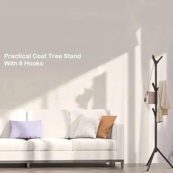 Mobile Floor Standing  Multi HookClothes Rack Tree Branch Shape  and Convenient Coat Rack for Home Living Room Clothing Storage - Image 3