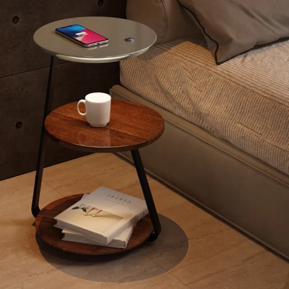 Joylove Creative Bedroom Floor Lamp Wireless Charging Living Room Rack Coffee Table Lamp Design Sense Sofa Bedside Table One - Image 3