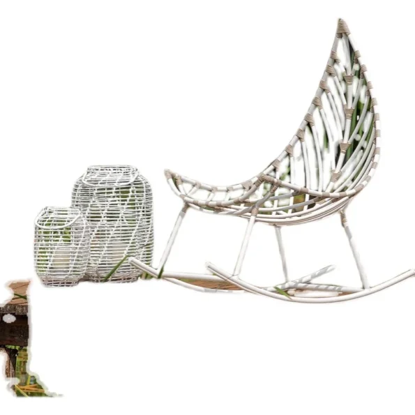 Custom-made Leisure Outdoor Garden Rattan Sofa Round Big Reclining Bed Courtyard Resort Hotel Rocking Chair Open Air Furniture - Image 2