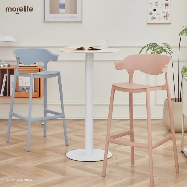 Modern Minimalist Plastic Dining Chair with Backrest - Image 4