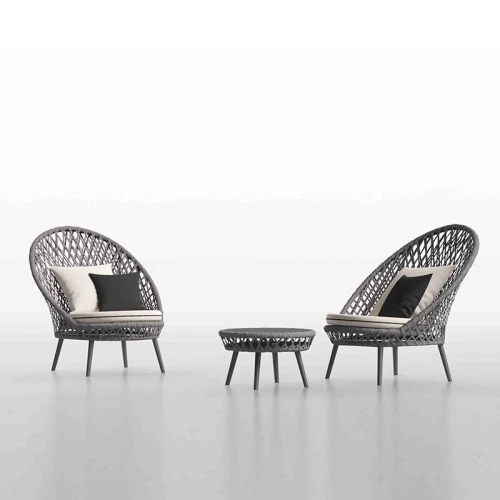 Outdoor sofa, rattan chair, garden rattan chair, courtyard rattan chair, rope woven rattan chair, single person leisure chair - Image 4