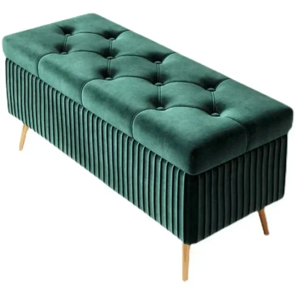 Luxury Ottoman Stool: Multifunctional Shoe Changing Bench for Bedroom and Living Room - Image 2
