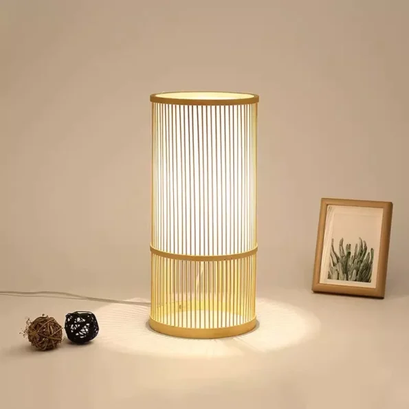 New Chinese Style Bamboo Weaving Table Lamp Creative Handmade Rattan Bedroom Decoration Bedside E27 Table Light
