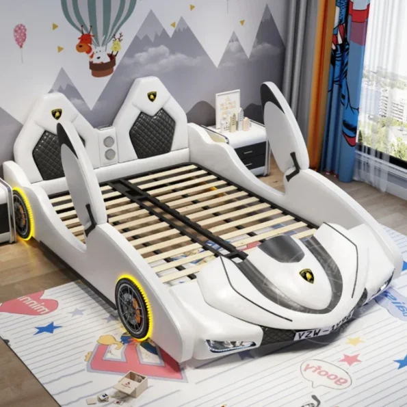 Modern Luxury House Childrens Bed Frame Storage Double Loft Queen Size Bed Kids Villa Cama Infantil Bedroom Set Furniture - Image 4