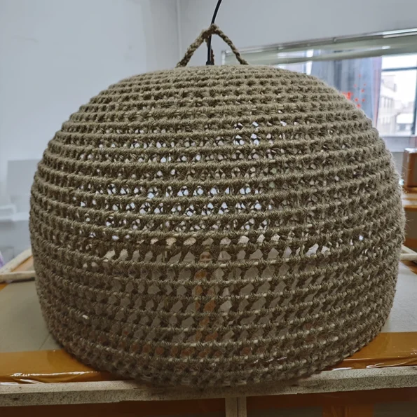 Vintage Hemp Rope Pendant Lights East Asian Style Handmade Rattan Lamp Restaurant Dining Room Kitchen Minimalist Light Fixtures - Image 5