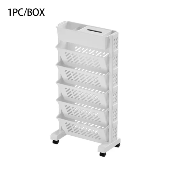 Floor Mounted Movable Bookshelf with Wheels Classroom Desk Storage Rack Study Large Capacity Multi-layer Book Storage Rack - Image 4