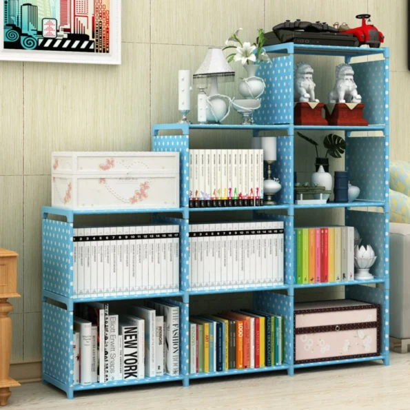 Solid Color Metal Book Storage Simple Trapezoidal Bookshelf Suitable for Studying and Home Use - Image 2