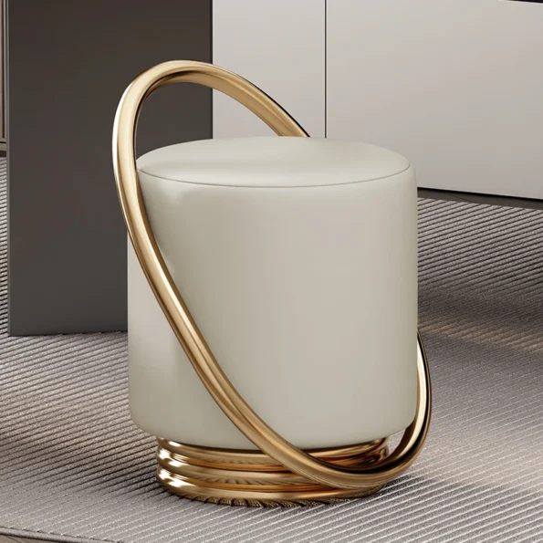 European Stool Chair Makeup Leather Adults Vanity Stool Barstools Dresser Chair Sillas Para Sala De Estar Furniture Living Room - Image 5