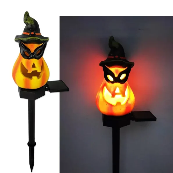 New Halloween Solar Outdoor Pumpkin Ghost Garden Lawn Light Decoration Waterproof Atmosphere Courtyard Floor Insert Light - Image 2