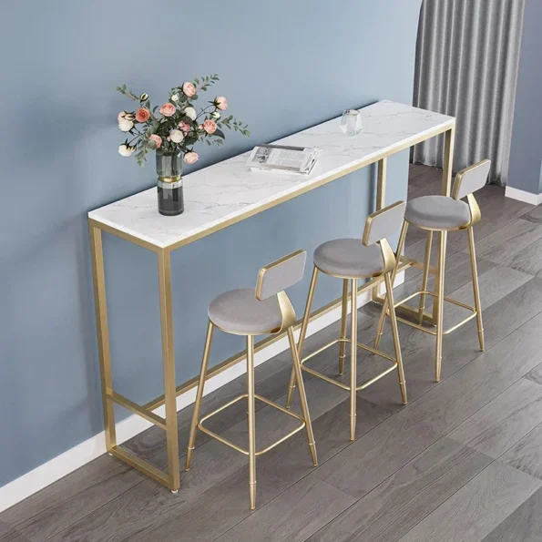 European Modern Metal Bar Stool Luxury Gold Kitchen Portable Bar Stools Nordic Style Living Room Cadeira Hotel Furniture - Image 2