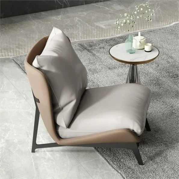 Nordic Single Sofa Chair Sofa Modern Minimalist Design Art Balcony Leisure Light Luxury Latex Internet Celebrity Style Lazy Sofa - Image 3