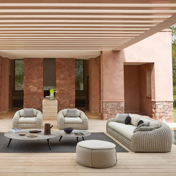 Outdoor Garden Sofa Lounge Single Floor Terrace Sofa Patio Sectional Sedie Da Giardino Esterno Outdoor Furniture - Image 2