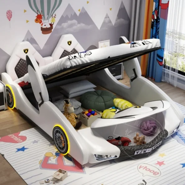 Modern Luxury House Childrens Bed Frame Storage Double Loft Queen Size Bed Kids Villa Cama Infantil Bedroom Set Furniture - Image 3
