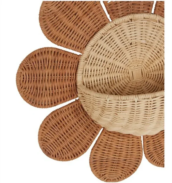 Nordic Sunflower Hand-woven Rattan Hanging Basket - Image 6