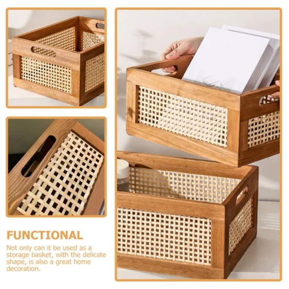 Decorative Rattan Storage Basket for Book & Organizing - Image 3