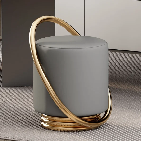 European Stool Chair Makeup Leather Adults Vanity Stool Barstools Dresser Chair Sillas Para Sala De Estar Furniture Living Room - Image 4