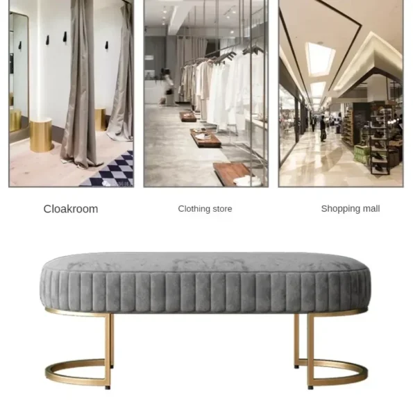Light Luxury Nordic Long Bench: Stylish Rest Bench for Home and Commercial Spaces - Image 5