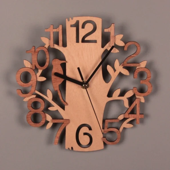 Wooden Tree Shape Wall Clock - Image 4