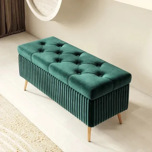 Luxury Ottoman Stool: Multifunctional Shoe Changing Bench for Bedroom and Living Room - Image 4