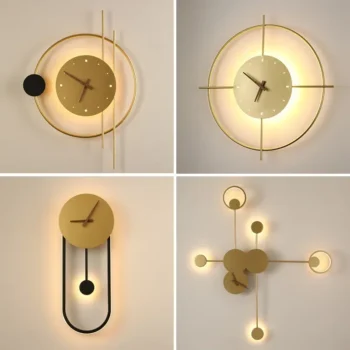 Modern LED Clock Wall Lamp