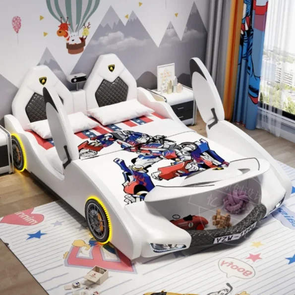 Modern Luxury House Childrens Bed Frame Storage Double Loft Queen Size Bed Kids Villa Cama Infantil Bedroom Set Furniture - Image 2