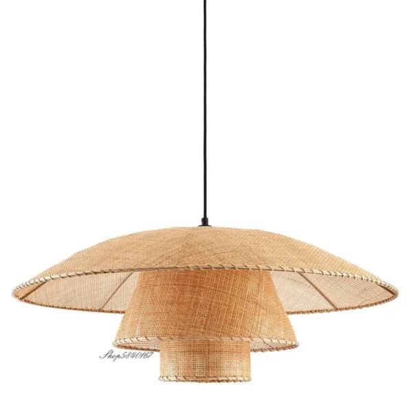 Vintage Rattan Lamp New Restaurant Pendant Lights Home Decor Dining Room Kitchen Loft Suspension Lustre Handmade Light Fixtures - Image 6