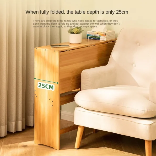 MOMO Folding Desk Computer Table Office Desk Student Home Small Desktop Solid Wood Bedroom Bedside Writing Workstation - Image 3