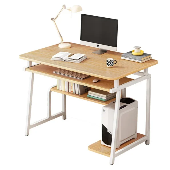 Small Computer Desk for Small Spaces,33.5" Inch Modern Writing Table with Monitor Storage Shelf for Home Office, Laptop Desk - Image 2
