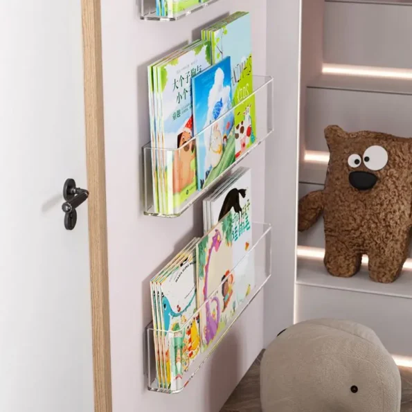 Acrylic Picture Book Display Stand Bookshelf Children's Wall Behind the Door Reading Magazine Storage Wall Hanging Bookshelf - Image 4