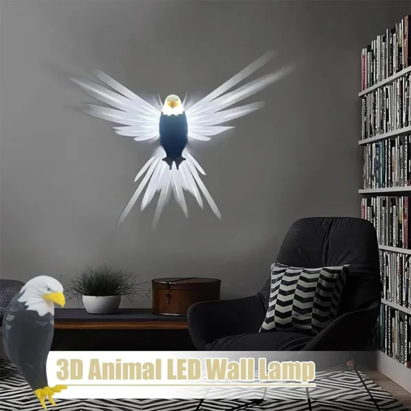 3D Wall Lamp Eagle Shape Projector Modern Creative Atmosphere Lamp Light 3D Print Body Animal Lighting Lustre Halloween Christma - Image 3