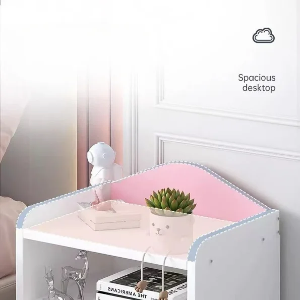 Modern Double Drawers Nightstand Kid Cute Dressing Bedside Table Household Multifunctional Girl Small White Cabinet Furniture - Image 3