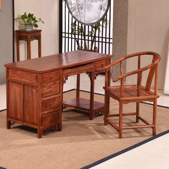 Drawer Simplicity Office Desks Simplicity Economic Computer Office Desks Solid Wood Chinese Style Escritorios Furniture QF50OD - Image 3