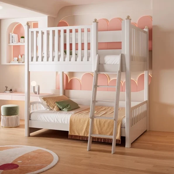 Home furniture bedroom for 3 kids cartoon kids salon furniture fantastic bedroom wooden bunk bed for kids with drawers - Image 4