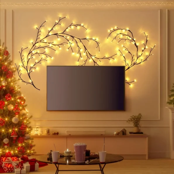 LED USB Tree Branch Rattan Light 72/96LEDS Warm White Light Waterproof For Garden Wall Bedroom Indoor Outdoor Christmas Decor - Image 2