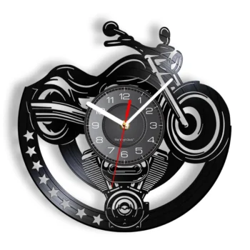 Motorcycle Vinyl Record Wall Clock