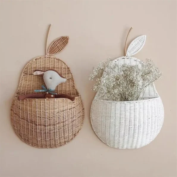 Handmade Rattan Apple Shaped Storage Basket