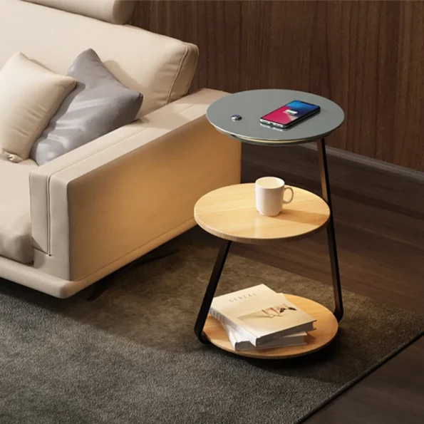 Joylove Creative Bedroom Floor Lamp Wireless Charging Living Room Rack Coffee Table Lamp Design Sense Sofa Bedside Table One - Image 4