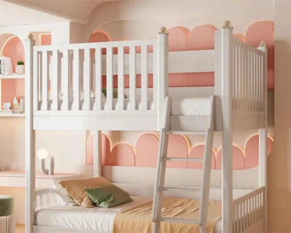 Home furniture bedroom for 3 kids cartoon kids salon furniture fantastic bedroom wooden bunk bed for kids with drawers - Image 3
