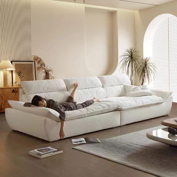 White Oversize Simple Lazy Sofa Fancy Soft Modern Individual Loveseat Puffs Sofa Living Room Sofy Do Salonu Furniture Couch - Image 3