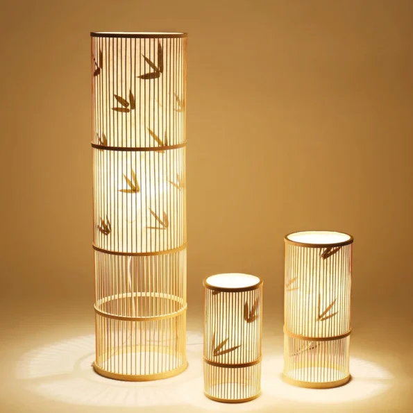 New Chinese Style Bamboo Weaving Table Lamp Creative Handmade Rattan Bedroom Decoration Bedside E27 Table Light - Image 2