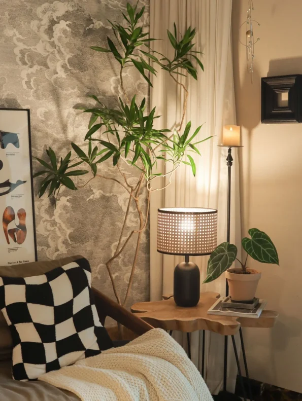 American Vintage Rattan Table Lamps Living Room Decorative Desk Lamp Creative Bamboo Woven Bedroom Bedside Lights - Image 5
