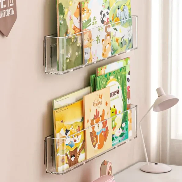 Acrylic Picture Book Display Stand Bookshelf Children's Wall Behind the Door Reading Magazine Storage Wall Hanging Bookshelf - Image 3