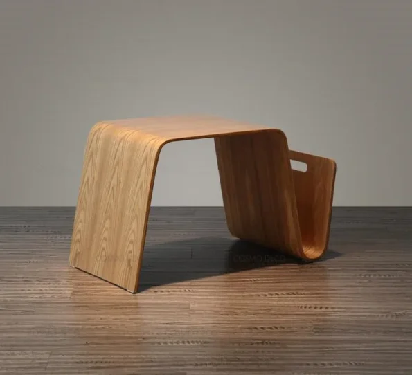 Bentwood Plywood Mid Century Design Modern End Table For Breakfast, Magazine Living Room Furniture Side Tea Bed Table For Laptop - Image 4