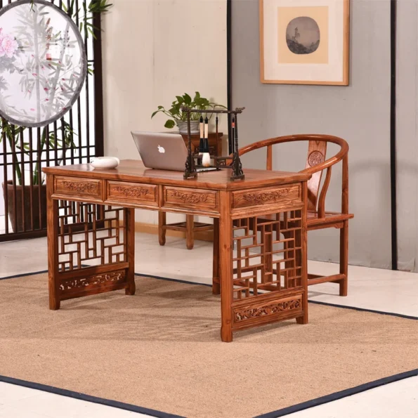 Drawer Simplicity Office Desks Simplicity Economic Computer Office Desks Solid Wood Chinese Style Escritorios Furniture QF50OD - Image 4