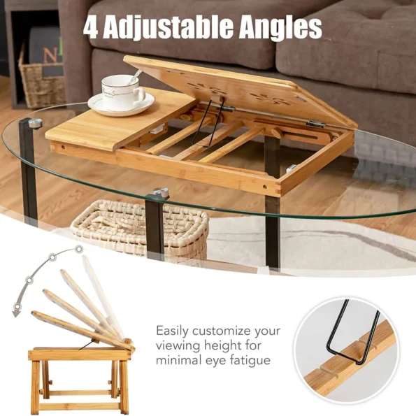 Home Folding Laptop Desk for Bed Sofa Laptop Bed Tray Table Desk Portable Lap Desk for Study and Reading Bed Top Tray Table - Image 3