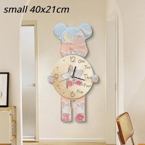 Creative Wall Clock - Cartoon Bear Design - Image 2
