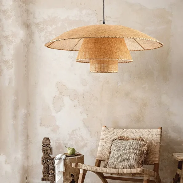 Vintage Rattan Lamp New Restaurant Pendant Lights Home Decor Dining Room Kitchen Loft Suspension Lustre Handmade Light Fixtures - Image 2