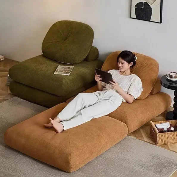 Foldable Living Room Sofa Bed Comfortable Single Sofas Folding Lazy Relax Pliable Sofa Multifunctional Pull Out Convertible Beds - Image 2